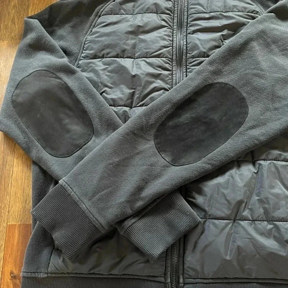 Vince quilted mixed media zip up jacket black - Picture 11 of 11